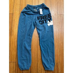 Free City Women's Blue Sound Superfluff Lux Vintagebath OG Sweatpants XS NWT
